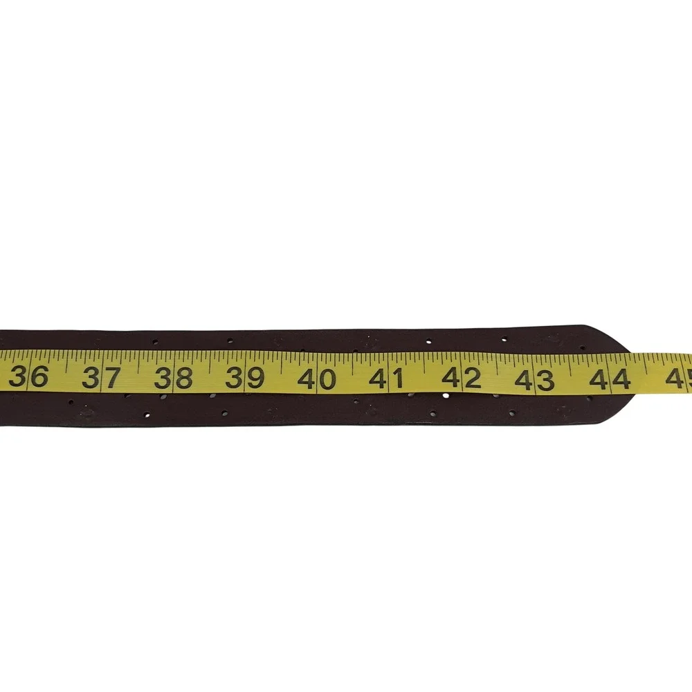 Tooled Leather Belt 44″ Brass‎ Studs Boho Western